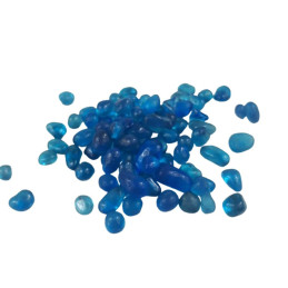 Ozdobne kamienie do akwarium 1 kg - naturalne, niebieskie, 6-9 mm