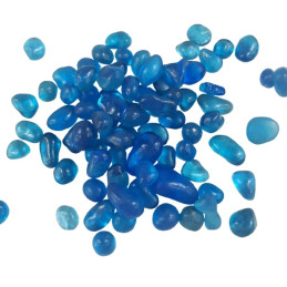 Ozdobne kamienie do akwarium 1 kg - naturalne, niebieskie, 6-9 mm