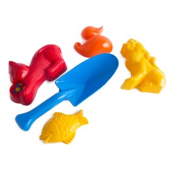 Zestaw do piaskownicy łopatka + 4 foremki, zdjęcie 3