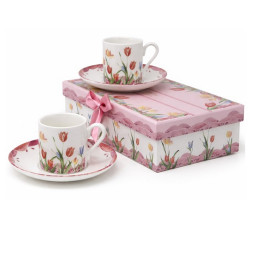Komplet 2 filiżanek z podstawkami do espresso TULIPAN, zdjęcie 3