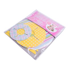 Papierowa patera potrójna na muffiny babeczki ŻÓŁTA W PASECZKI, zdjęcie 3