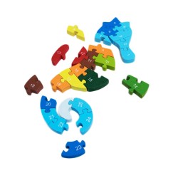 Drewniane puzzle dla dzieci KONIK MORSKI