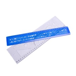 Zestaw 2 linijek ekierek szablonów liter figur geometrycznych, zdjęcie 7