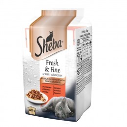 Sheba Fresh & Fine 6-pak saszetek w sosie kurczak, wołowina, kaczka 6x50g