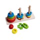 Drewniana układanka geometryczna 3 wieże sorter zabawka dla dziecka