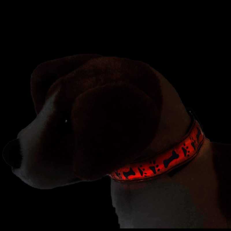 Świecąca obroża dla psa LED w ŁAPKI XL 55cm, zdjęcie 5