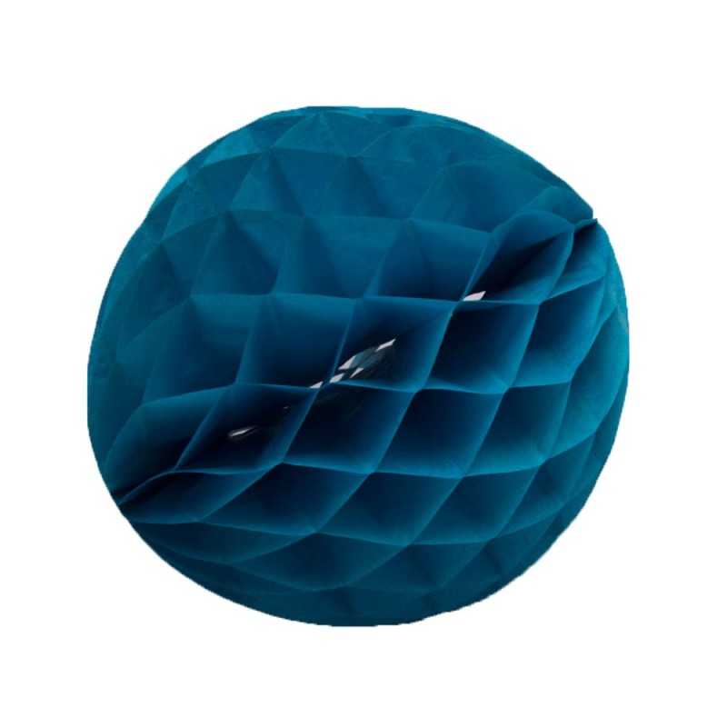 ROZETA KULA PAPIEROWA niebieska plaster miodu 25 cm