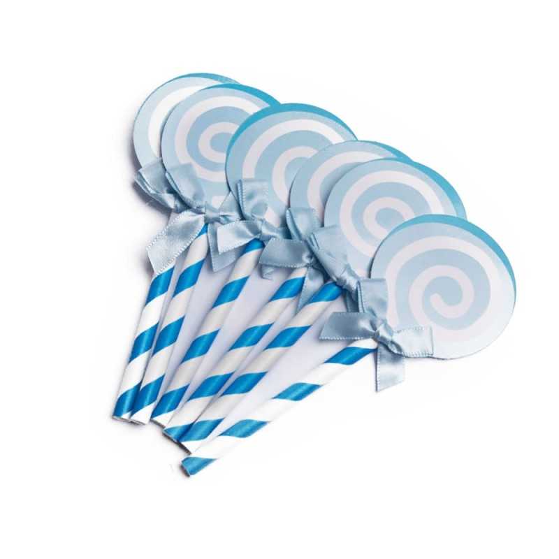 Toppery pikery na tort urodzinowy NIEBIESKIE ŚLIMACZKI 6 szt. Toppery pikery na tort urodzinowy NIEBIESKIE ŚLIMACZKI 6 szt.