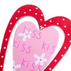 DREWNIANE SERCA KISS walentynkowe zawieszki na ścianę