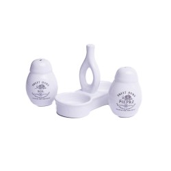 Solniczka pieprzniczka na podstawce porcelanowy zestaw do przypraw