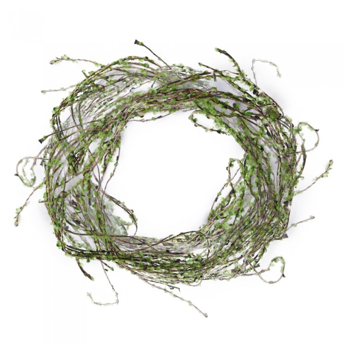 Długa gałązka z drobnymi listkami zielonymi sztuczna dekoracja