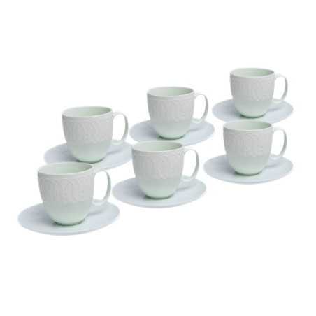 Zestaw filiżanek porcelanowych do kawy herbaty na prezent 6 sztuk