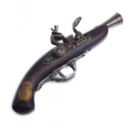Dekoracyjna replika broni palnej pistoletu skałkowego z XVIII wieku