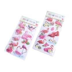 Dekoracje naklejki na ścianę meble 7D motyw flamingi flaming kwiaty, zdjęcie 3