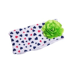 Biała opaska wiosenna na głowę dla niemowlaka z kwiatkiem 26cm