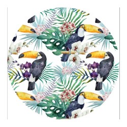 Duży ręcznik plażowy okrągły BOHO tukany ∅ 150 cm