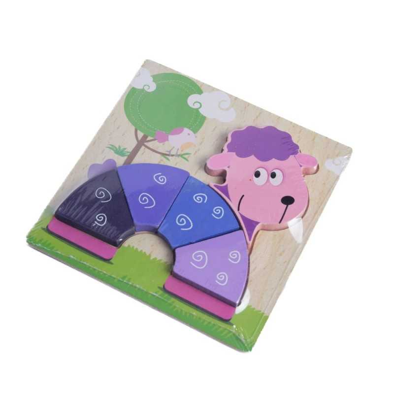 Drewniana układanka edukacyjne puzzle dla dzieci OWIECZKA baranek Drewniana układanka edukacyjne puzzle dla dzieci OWIECZKA baranek
