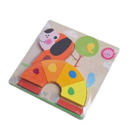 Drewniana układanka edukacyjne puzzle dla dzieci PIES piesek