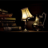 Oświetlenie retro, świecznik i knot do lamp naftowych